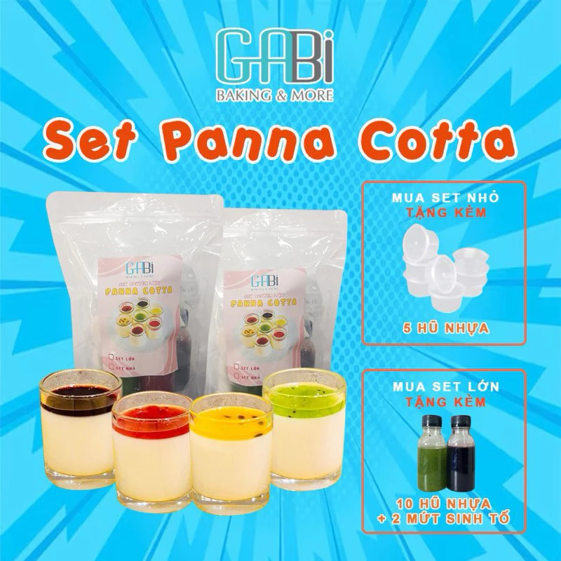 Set nguyên liệu làm panna cotta