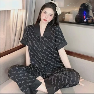 Bộ Pijama Cho Nữ cổ sen CỘC DÀI dễ thương nhiều màu, Đồ bộ mặc nhà pyjama quần dài nữ