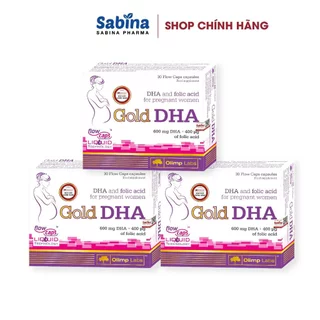 3 hộp Gold DHA - Bổ sung DHA và axit folic cho mẹ bầu và sau sinh 25,35g (Olimp Labs)