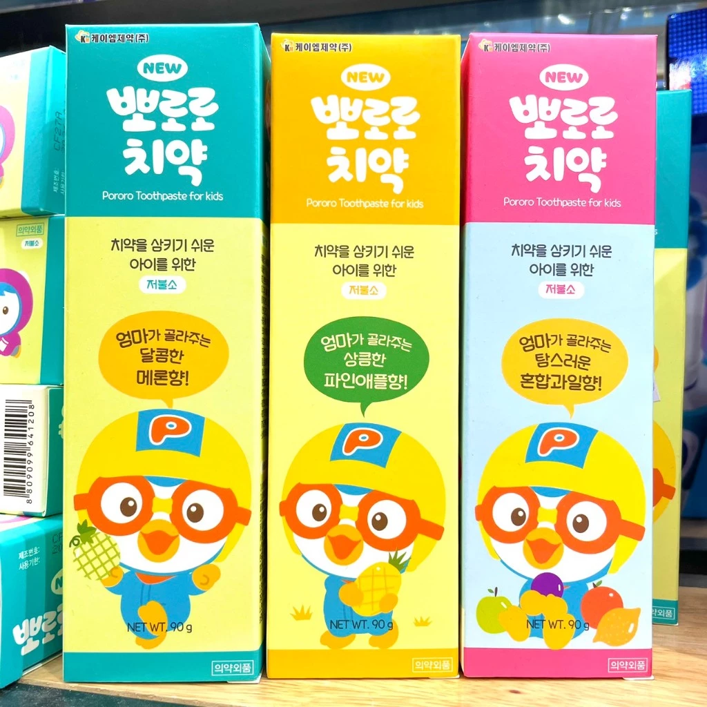 [CHÍNH HÃNG] Kem Đánh Răng Pororo Cho Bé Từ 2 Tuổi Nuốt Được 90g