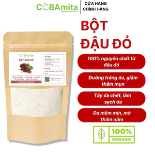 Bột đậu đỏ nguyên chất hữu cơ sấy lạnh Organic 100g, bột thiên nhiên đắp mặt COBAmita dưỡng trắng da