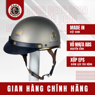 Mũ Bảo Hiểm Nửa Đầu A02 DENA Cao Cấp, Thời Trang Trẻ Trung, Có Lỗ Thông Gió, Freesize(55-59cm)