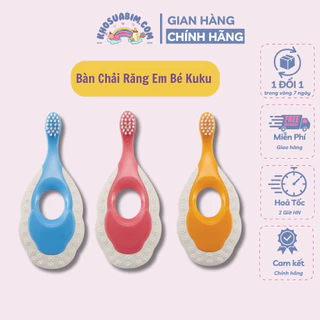 Bàn chải răng em bé KUKU cấu tạo sợi PBT mềm, đầu lông siêu mảnh 0.01mm giúp chải sạch sâu từng kẽ răng, làm sạch nướu