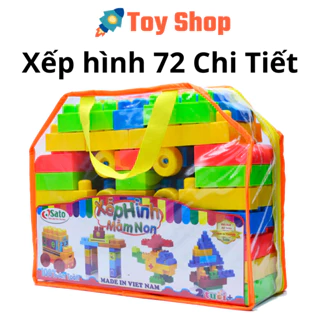 Bộ đồ chơi xếp hình cho bé mầm non 72 chi tiết hàng Việt Nam
