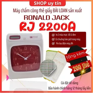 RJ2200A Máy chấm công bằng thẻ giấy xuất xứ ĐÀI LOAN, độ bền cao, có tặng kèm 200 tờ giấy