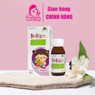 Kẽm cho bé, Kẽm hữu cơ Biolizin 50ml dạng siro vị đào, bổ sung Lysine B6 Giúp Bé Ăn Ngon Tăng Đề Kháng