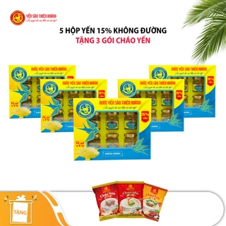 [Combo 5 hộp] Yến sào Không đường 15% Thiên Hoàng Tặng 3 gói cháo Yến