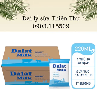 thùng sữa bịch Dalat có đường/ít đường/không đường 220ml