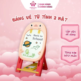 Bảng vẽ/ bảng viết từ tính 2 mặt, tặng kèm bút và phấn cho bé