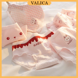 Quần lót nữ cotton họa tiết thỏ cute - Quần chip nữ cạp vừa viền thun co giãn quyến rũ VALICA LY11