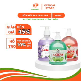 Xà phòng nước rửa tay DP CLEAN chai gel sữa rữa tay hương dưa lưới, trà xanh, dâu, táo và lanvender 480ml