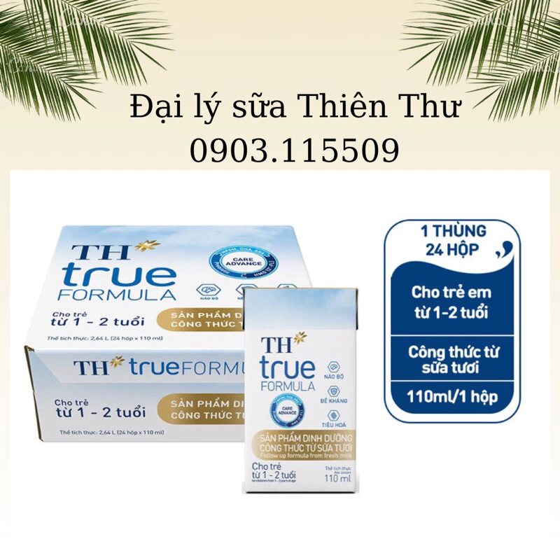 Thùng 24 hộp sữa công thức pha sẵn TH TRUE FORMULA 110ml - date 10/2024