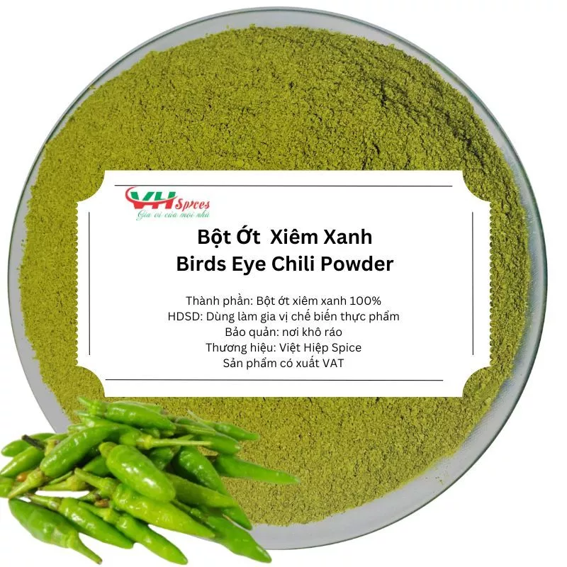 Bột Ớt Xiêm Xanh Túi 1Kg(Green Chili Pepper Powder) Việt Hiệp