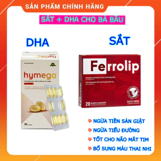 Combo sắt sinh học Ferrolip và DHA tinh khiết Hymega và vitamin tổng hợp cho phụ nữ mang thai va cho con bú - Chính hãng