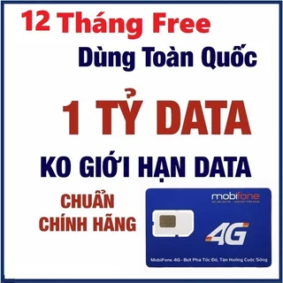 Sim 4G Mobifone Internet Vượt Trội Tặng 1 Tỷ GB Siêu Ưu Đãi Sử Dụng 1 Năm 12MAX90 12A500 12MDT50 12MDT150 6MDT150