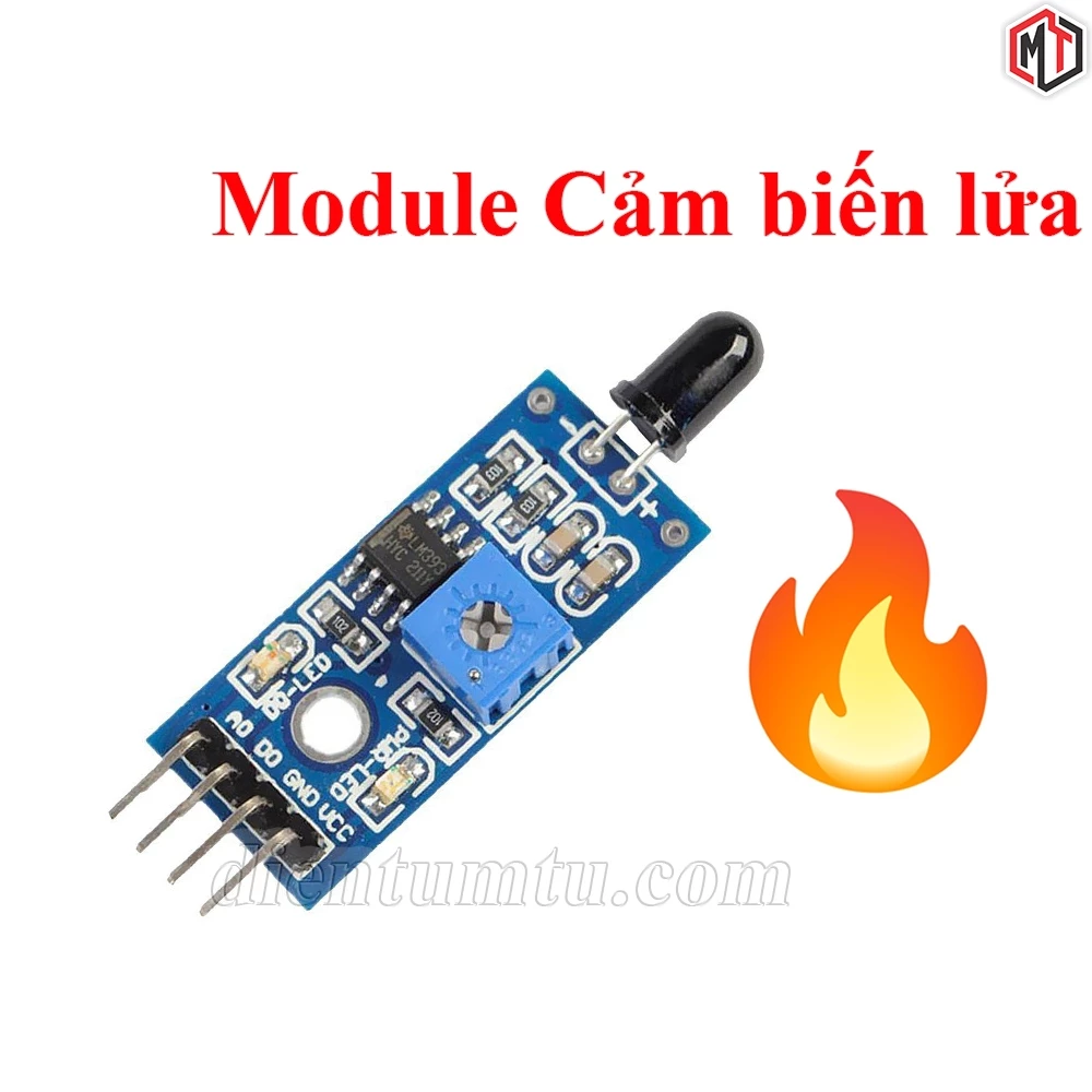 Module cảm biến lửa, Mạch cảm biến phát hiện ngọn lửa Flame sensor - làm mạch báo cháy