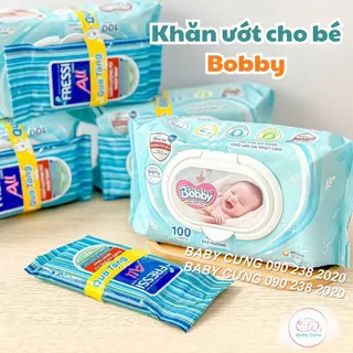 Khăn ướt Bobby cho bé 100 tờ kháng khuẩn