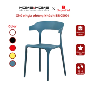 Ghế nhựa để phòng khách cao cấp HOME&HOME chất liệu nhựa PP đúc nguyên khối bền đẹp BGN004