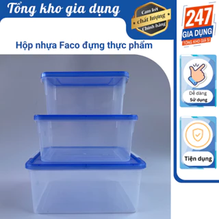 Hộp nhựa đựng thức ăn faco hình chữ nhật có nắp gài