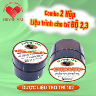 Combo 2 hộp DƯỢC LIỆU TEO TRĨ 102 - teo trĩ, hết ngứa rát, chảy máu, 2 hộp 60g (kèm dầu dừa)