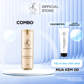 Kem chống nắng Sunscreen Collagen KN Beauty 30g SPF 50 công nghệ Geltrap tiên tiến của Pháp (kèm 1 tẩy tế bào chết)