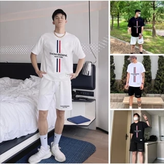 🔥Hot 2024🔥Bộ Thun Thom Browne Nam Nữ Kết Hợp Bộ Phông BBR Chất Liệu Cotton Co Giản  Bộ Thun Burberry London