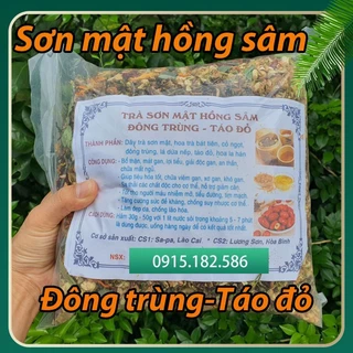 Trà Sơn Mật Hồng Sâm Đông Trùng Táo Đỏ bổ thận mát gan đẹp da hỗ trợ giảm cân an thần dễ ngủ-1Kg