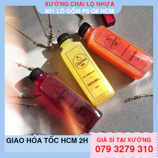 10 Chai nhựa vuông 330ml kèm nắp nhựa đen