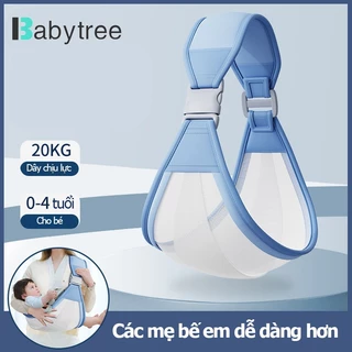 Địu em bé BABYTREE vải bông mềm mại thiết kế dạng lưới chống gù lưng cực mát và thoáng khí cho bé