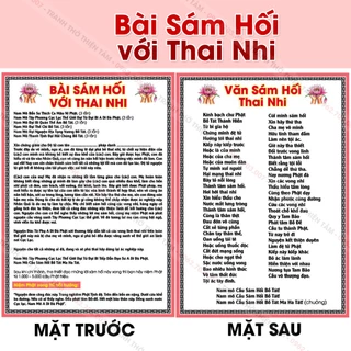 Tờ Sám Hối Với Thai Nhi, IN 2 MẶT, cán ni lông, hình in sắc nét