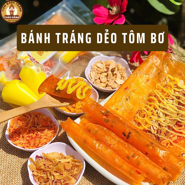 Bánh Tráng Dẻo Tôm Bơ Thơm Ngon Loại 1 Ăn Vặt Bánh Tráng