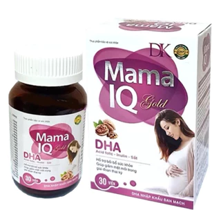 Viên uống bổ bầu Mama IQ Gold - bổ sung DHA, acid folic, sắt, vitamin giúp bà bầu bồi bổ sức khỏe (Hộp 30 viên)