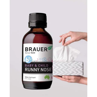 Siro Brauer Runny Nose Hỗ Trợ Làm Giảm Sổ Mũi Nghẹt Mũi Cho Bé Từ 6 Tháng 100ml