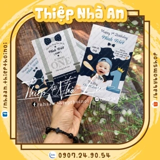 ♥️ Thiệp Thôi Nôi - Sinh Nhật- Đầy Tháng thiết kế dành cho Bé Trai 1725 ♥️  (giá 1 thiệp)