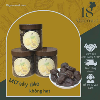 Mơ sấy dẻo không hạt 18 Gourmet thơm ngon chua ngọt cung cấp dưỡng chất hộp 400gr