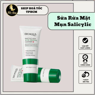 🔴Sữa Rửa Mặt Bioaqua Xanh Lá 100gr Salicylic Acid Dành Cho Da Dầu Mụn Làm Sạch Sâu Bã Nhờn, Kiềm Dầu Và Giảm Sưng Mụn