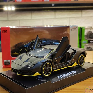 Mô hình hợp kim siêu xe Lamborghi LP770-4 kèm đế tỉ lệ 1:32 hãng Miniauto màu đen