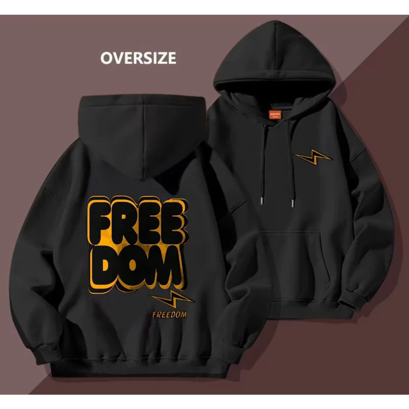 ÁO HOODIE UNISEX THỜI TRANG NAM NỮ FREEDOM CÓ BIGSIZE ĐẾN HƠN 100kg chất nỉ dày đẹp