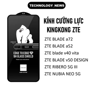 Kính cường lực KINGKONG cho ZTE Blade A72/ A52/ V50 Design/ V40 Vita/ Nubia Neo 5G/ neo 2 cao cấp siêu cứng siêu mượt