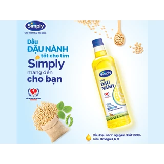 Dầu đậu nành nguyên chất Simply chai 1 lít