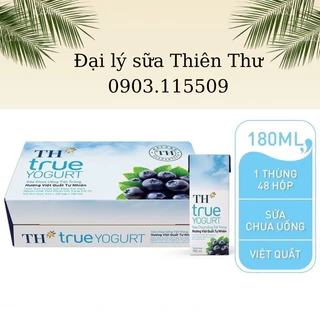 Thùng 48 hộp sữa chua uống TH True Yogurt vị việt quất/cam/dâu (180ml/hộp)