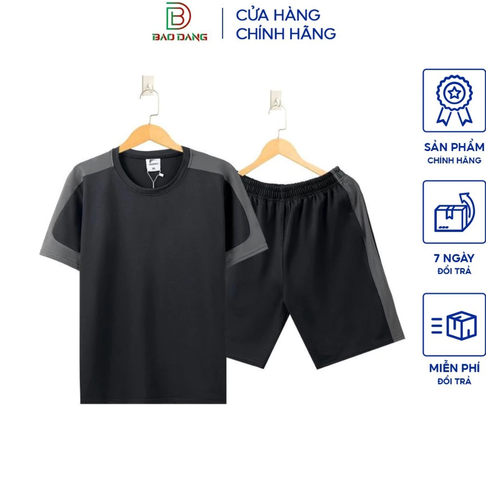 Bộ đồ nam  tay ngắn kiểu giáng đơn giản chất liệu polyester co giản tốt 4 chiều thấm hút mồ hôi thoáng khí Bảo Đăng.