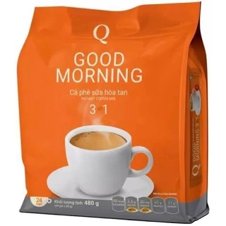 CÀ PHÊ SỮA TRẦN QUANG GOODMORNING TÚI 24 GÓI x 20GR (DATE MỚI)