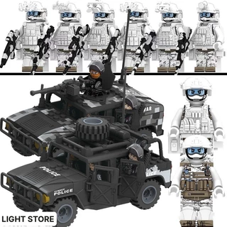 COMBO 6 MINI FIGURE KÈM XE HUMMER, ĐỒ CHƠI LẮP GHÉP, RÈN LUYỆN TRÍ THÔNG MINH CHO BÉ, SƯU TẦM TRANG TRÍ DECOR