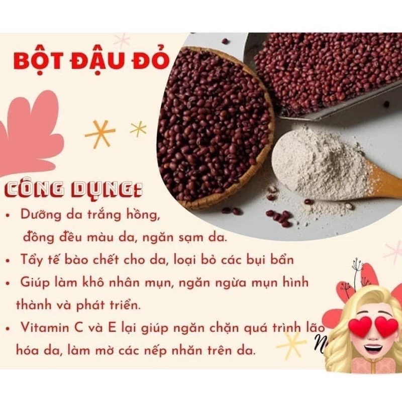 100GR Bột đậu đỏ nguyên chất nhà làm, SẠCH SẼ CHẤT LƯỢNG