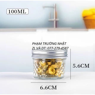 Hũ Thủy Tinh Kim Cương 100ml đựng Gia Vị