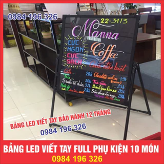 Bảng Led Huỳnh Quang, Bảng Viết Dạ Quang 60x80cm, 50x70cm, 30x40cm ( Tặng kèm chân giá + 10 bút + Điều khiển + khăn lau)