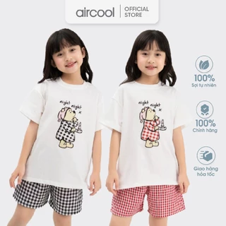 Bộ quần áo cộc tay bé gái Aircool cotton mềm mát thoáng cho bé từ 2 đến 16 tuổi