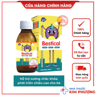 Canxi Bestical, Bổ Sung Canxi Sinh Học Và Vitamin D3 K2 Giúp Xương và Răng Chắc Khỏe, Hỗ Trợ Chiều Cao Cho Bé Lọ 120 ml