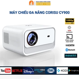 Máy Chiếu Mini Corisu CY900 Cực Nét Full HD 1080 HDH Androi 9.0 độ sáng cao, tích hợp loa kép, kết nối không dây-BH 12t